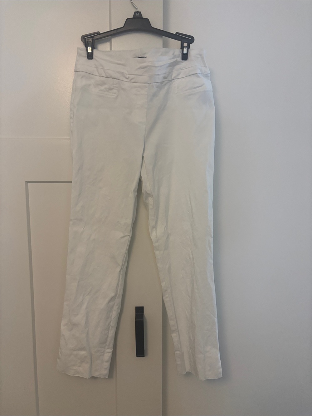 Renuar White Straight Leg Stretch Pants